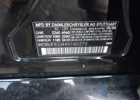 2004 Mercedes-Benz E 320 4Matic z USA, uszkodzony, nr VIN WDBUF82J44X160270